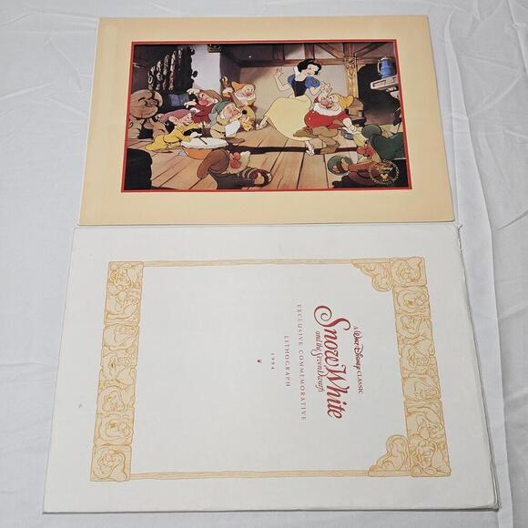 Vintage Snow White and the Seven Dwarfs - 1994 Lithograph Print - Walt Disney - Picture 2 of 9